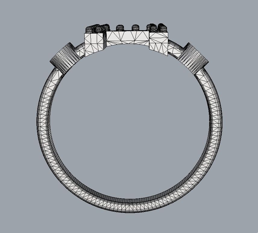 Diamond Letter Ring - H 3D print model_13