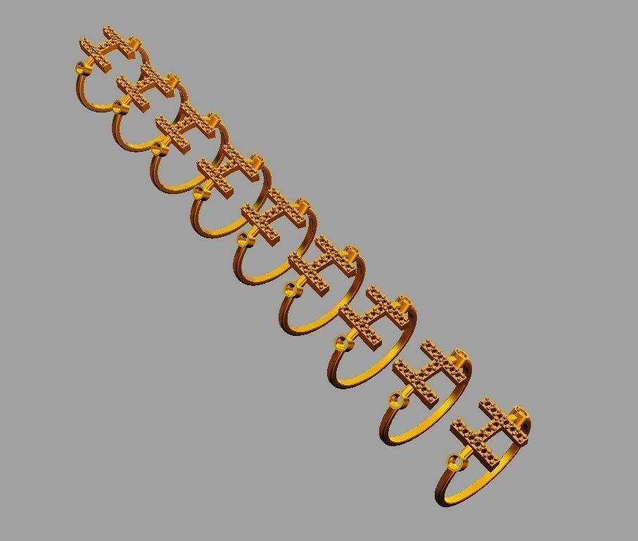 Diamond Letter Ring - H 3D print model_4
