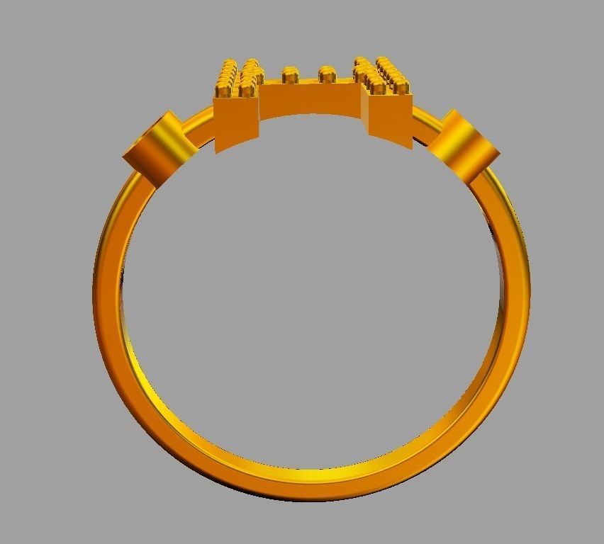 Diamond Letter Ring - H 3D print model_9