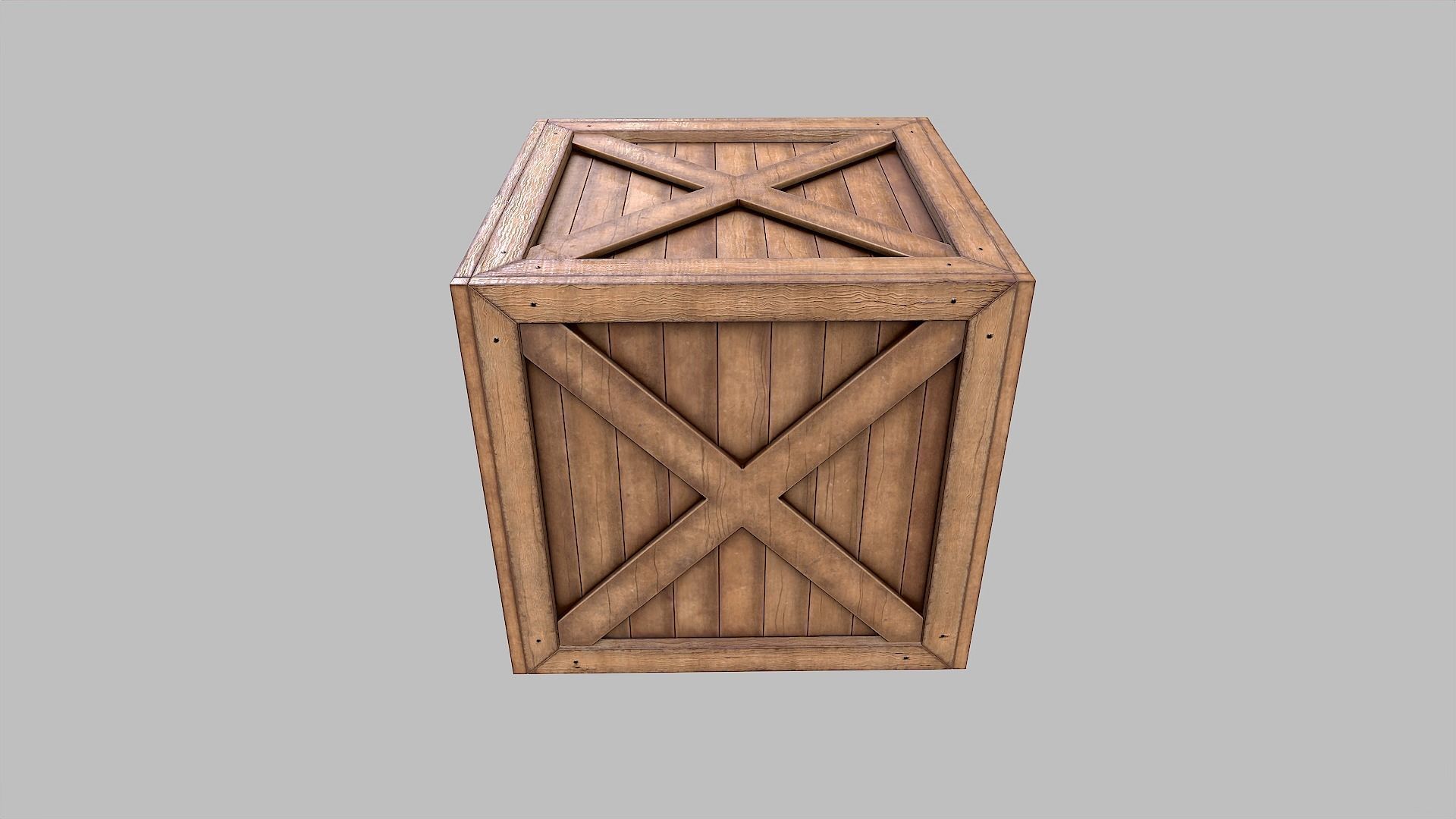 Wooden Crates Low-poly 3D model_4