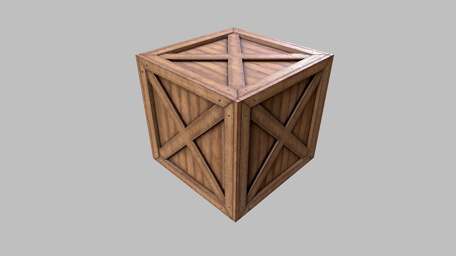Wooden Crates Low-poly 3D model_6