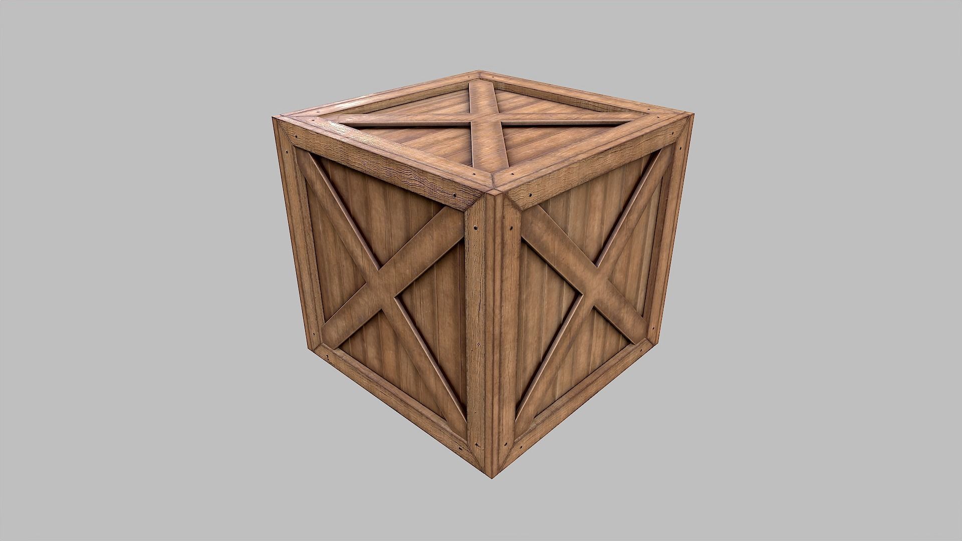 Wooden Crates Low-poly 3D model_1