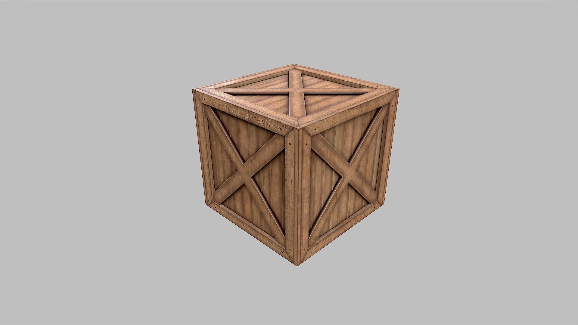 Wooden Crates Low-poly 3D model_3