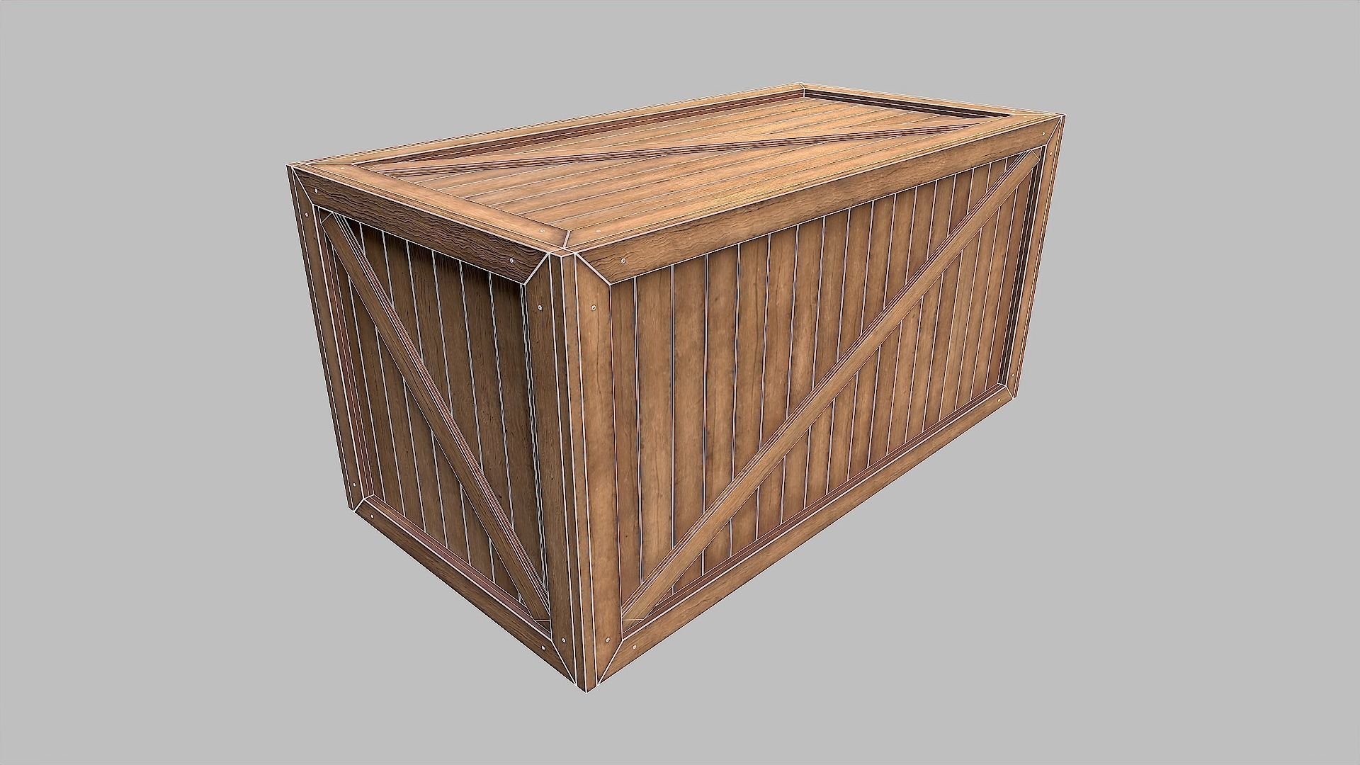 Wooden Crates Low-poly 3D model_11