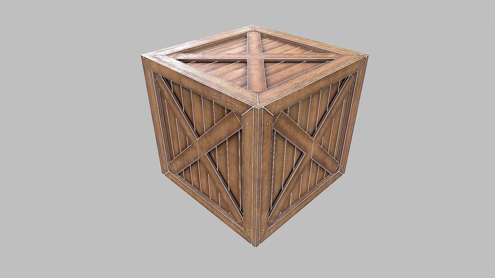 Wooden Crates Low-poly 3D model_7