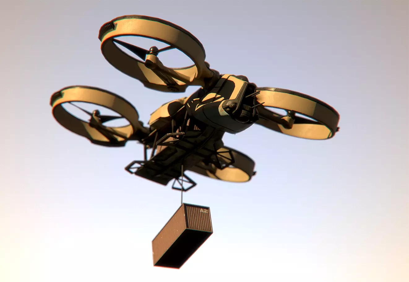 Military Cargo Aircraft - Game-ready lowpoly vehicle 3d model Free low-poly 3D model