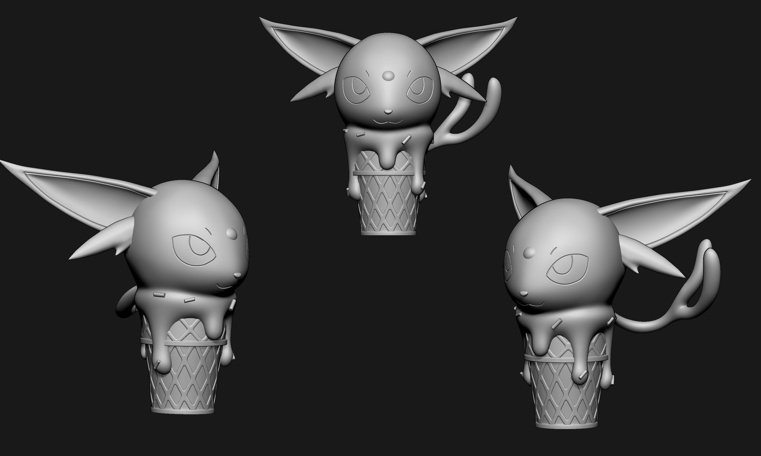 Pokemon - Ice Cream Espeon 3D print model_5