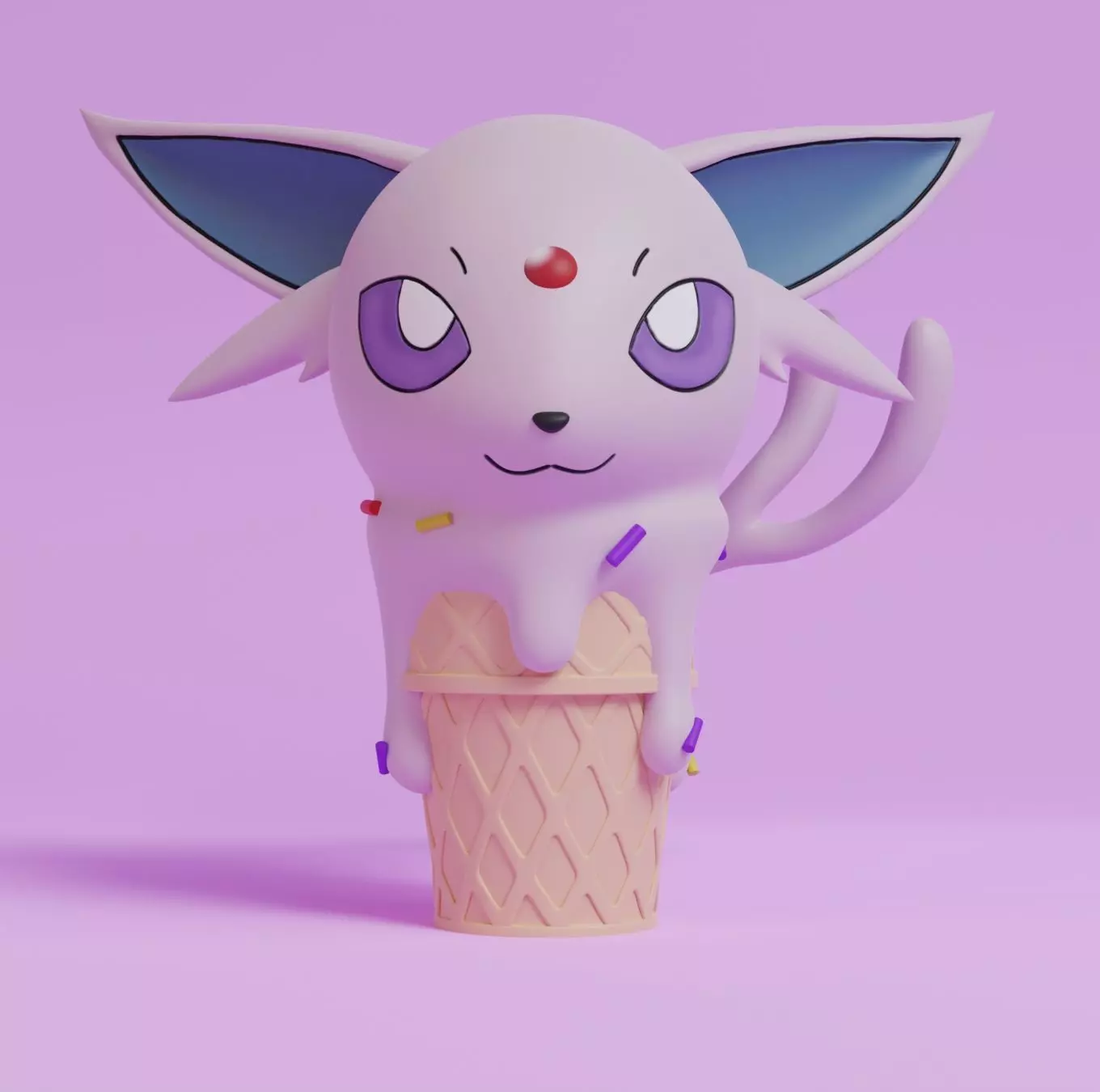 Pokemon - Ice Cream Espeon 3D print model_0