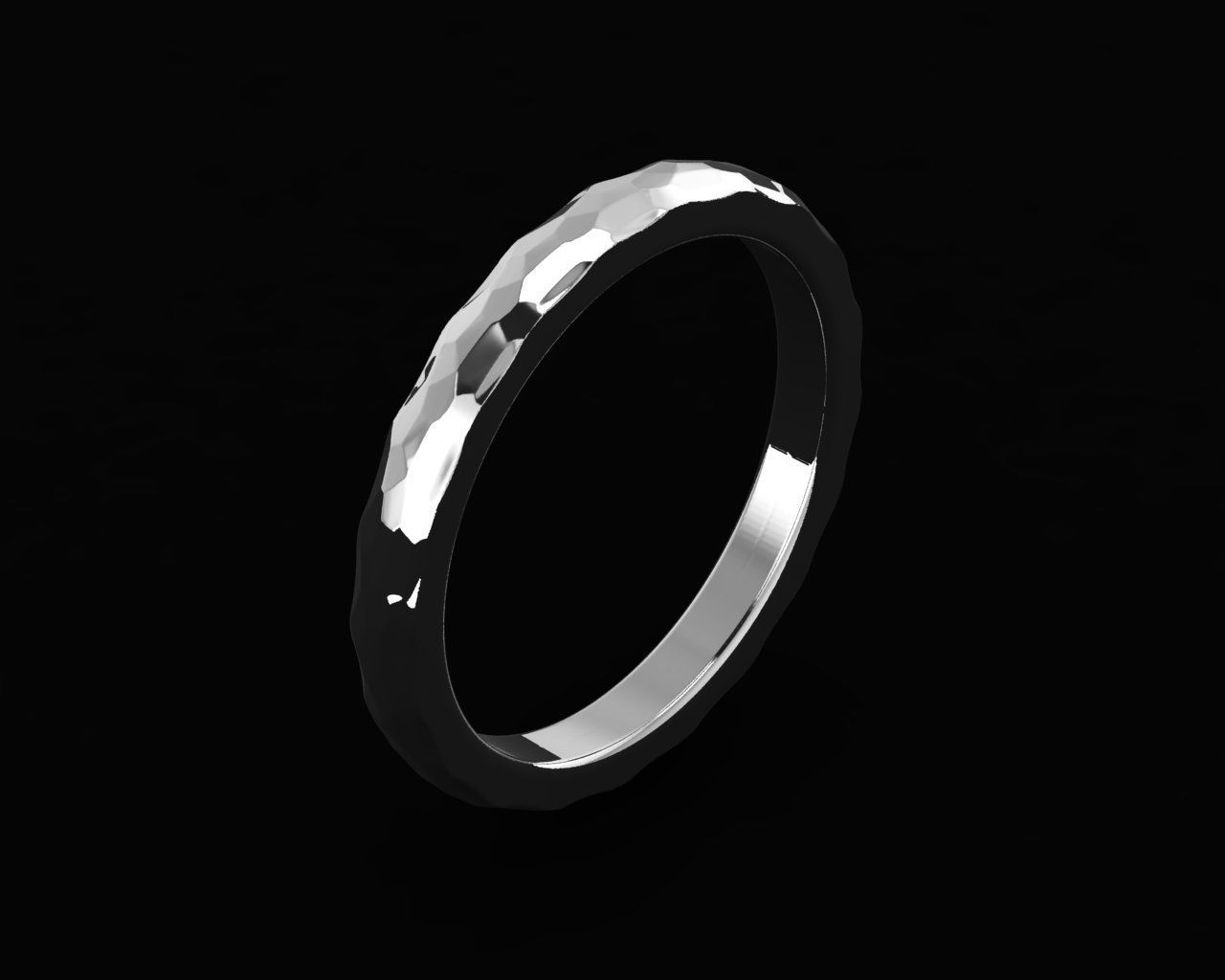 Set of 7 simple textured rings 3D print model_9