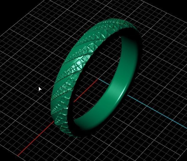Set of 7 simple textured rings 3D print model_16
