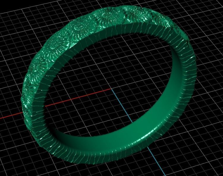 Set of 7 simple textured rings 3D print model_15