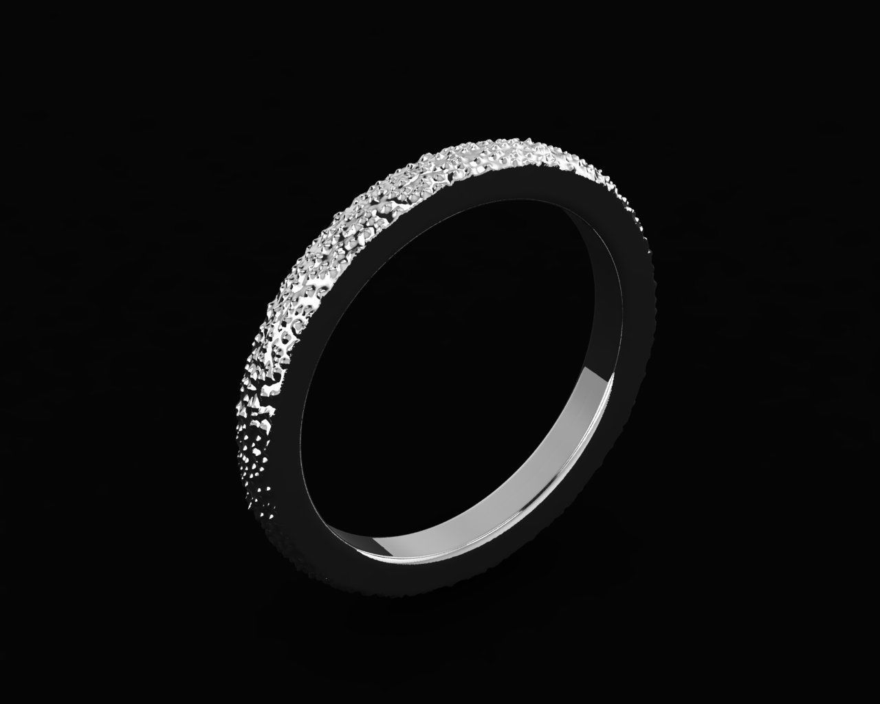 Set of 7 simple textured rings 3D print model_3