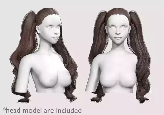Wavy Thick Hairstyle V16748  Low-poly 3D model