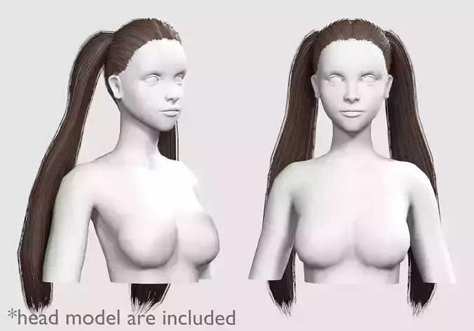 Tight Straight Hairstyle V6260  Low-poly 3D model