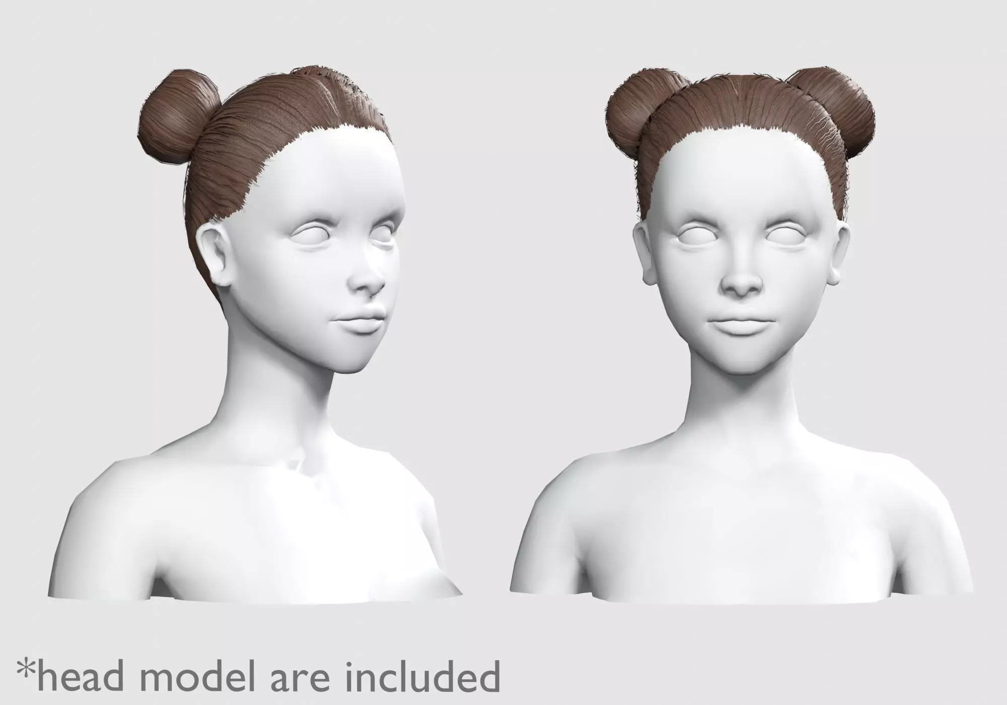Tight Bun Hairstyle V4372 Low-poly 3D model_0