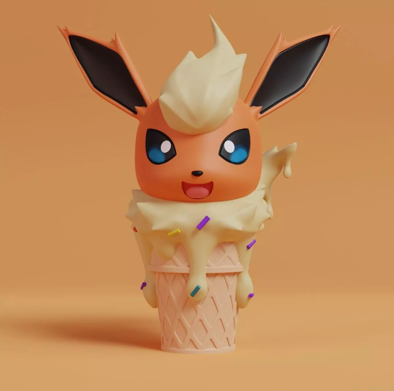 Pokemon - Ice Cream Flareon 3D print model