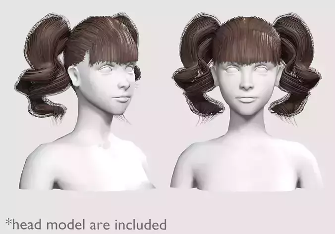 Short Wavy Hairstyle V10827  Low-poly 3D model