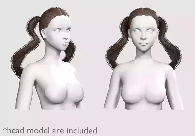 Pigtails Tight Hairstyle V8228 