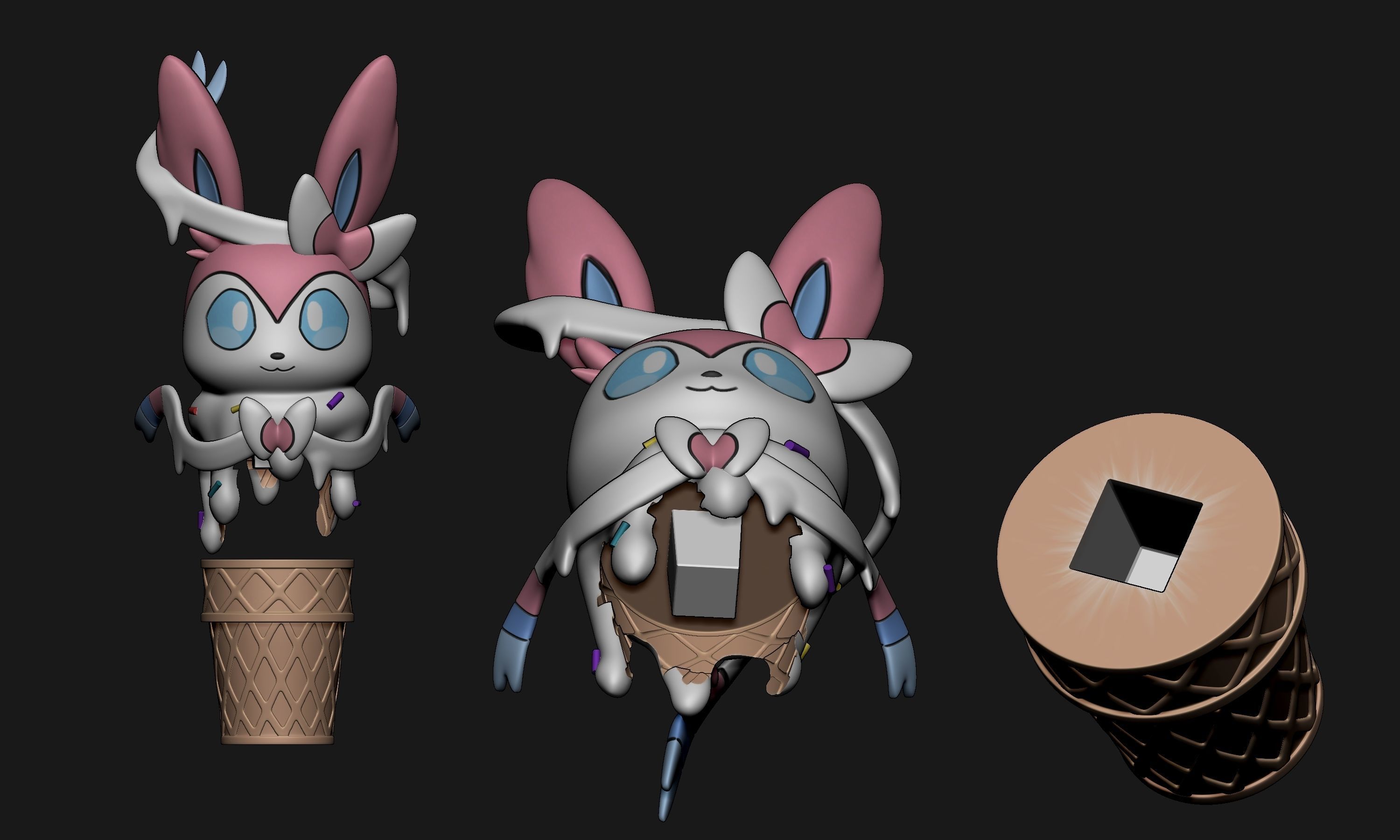 Pokemon - Ice Cream Sylveon 3D print model_7