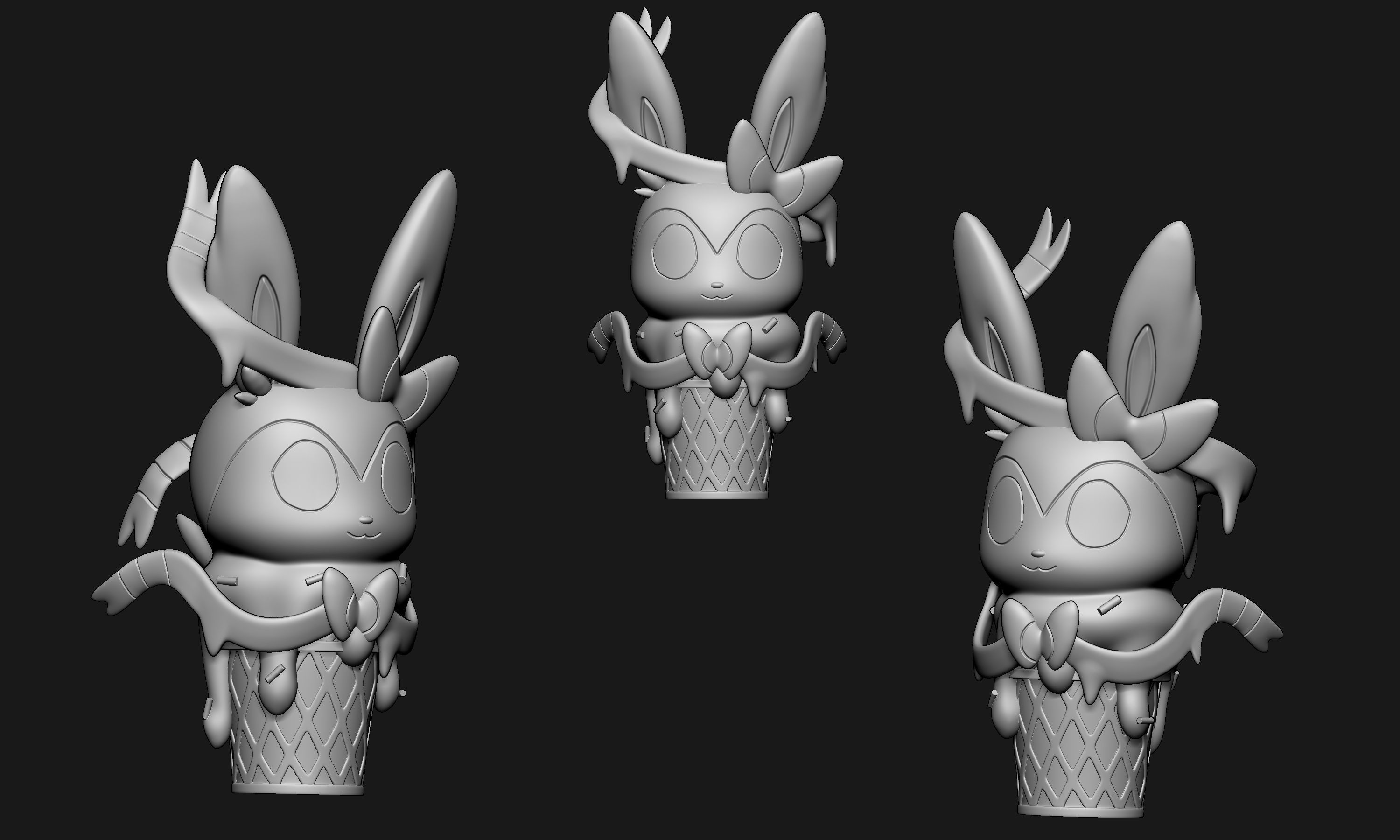 Pokemon - Ice Cream Sylveon 3D print model_5