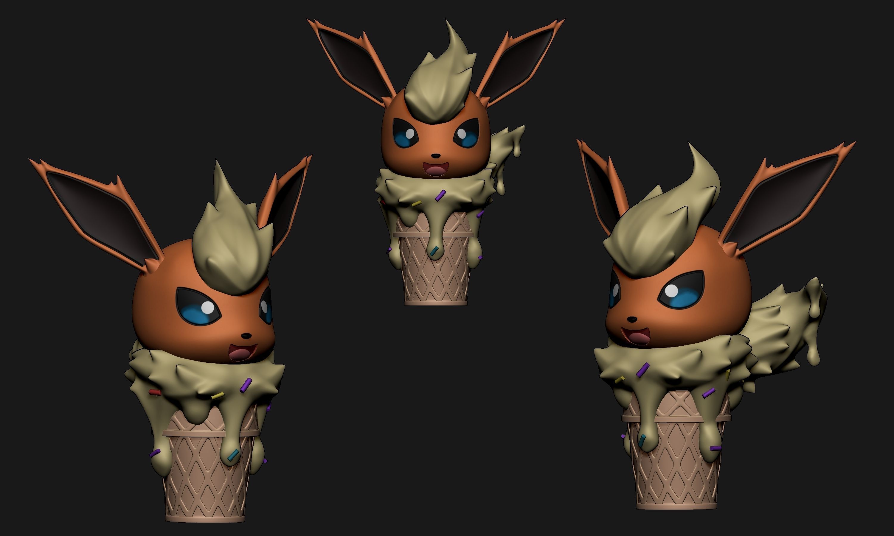 Pokemon - Ice Cream All Eeveelutions 3D print model_20