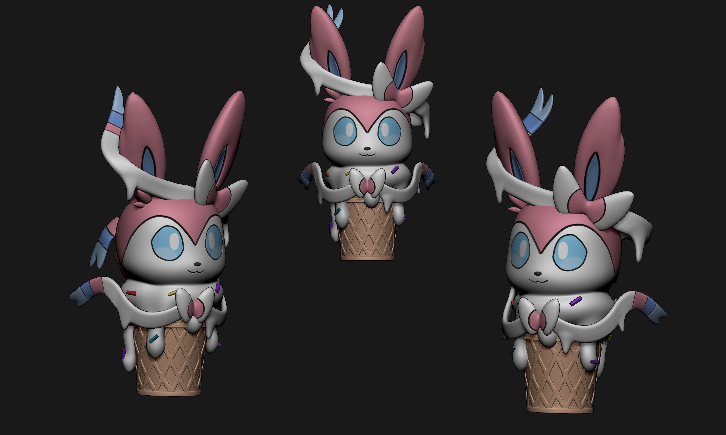 Pokemon - Ice Cream All Eeveelutions 3D print model_5
