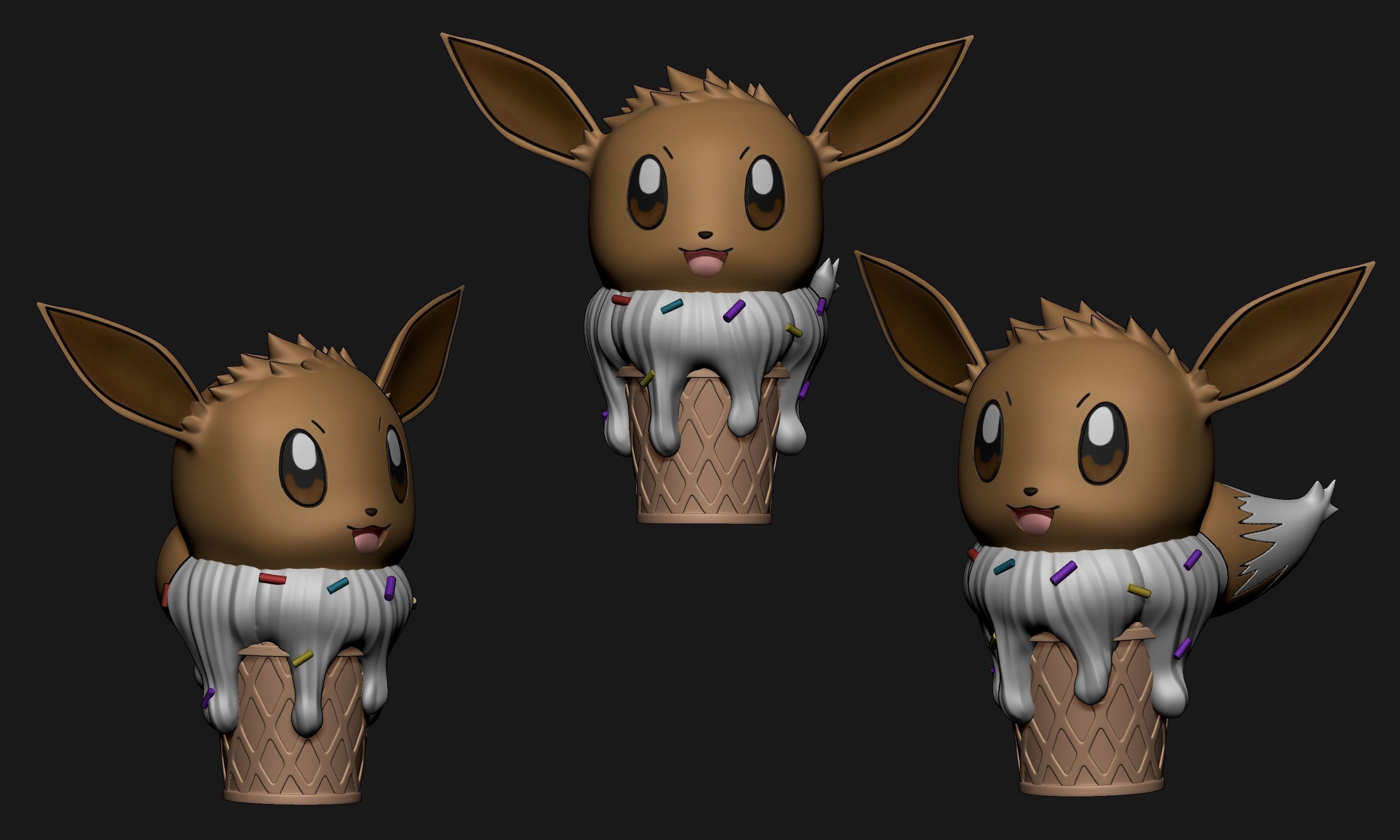 Pokemon - Ice Cream All Eeveelutions 3D print model_11