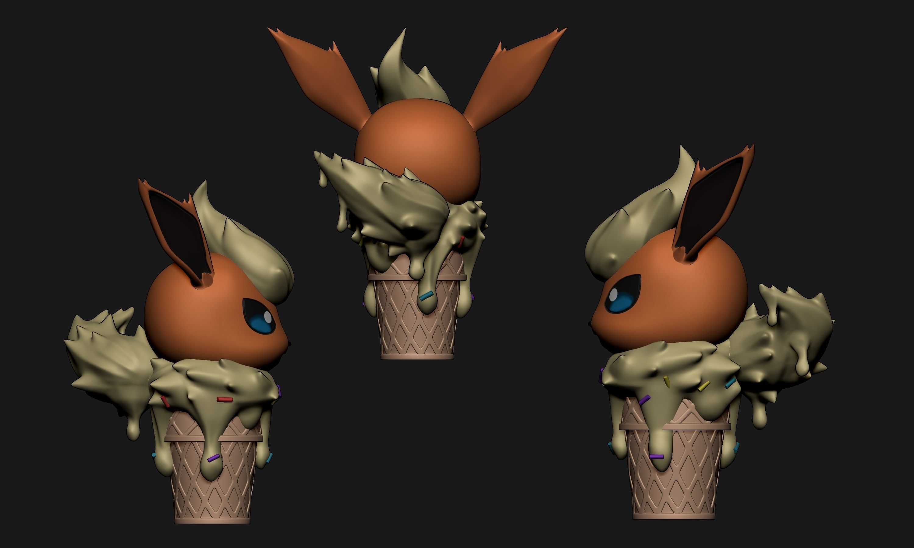 Pokemon - Ice Cream All Eeveelutions 3D print model_21