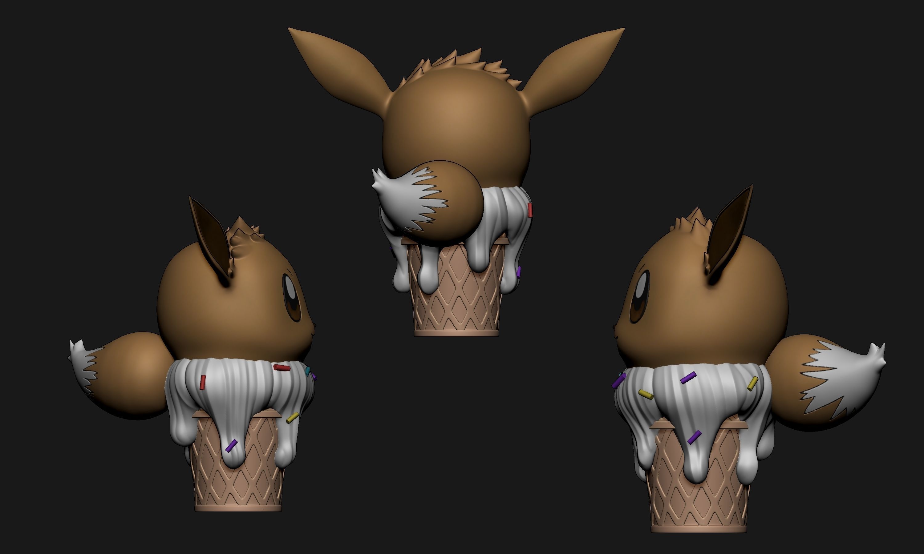 Pokemon - Ice Cream All Eeveelutions 3D print model_12