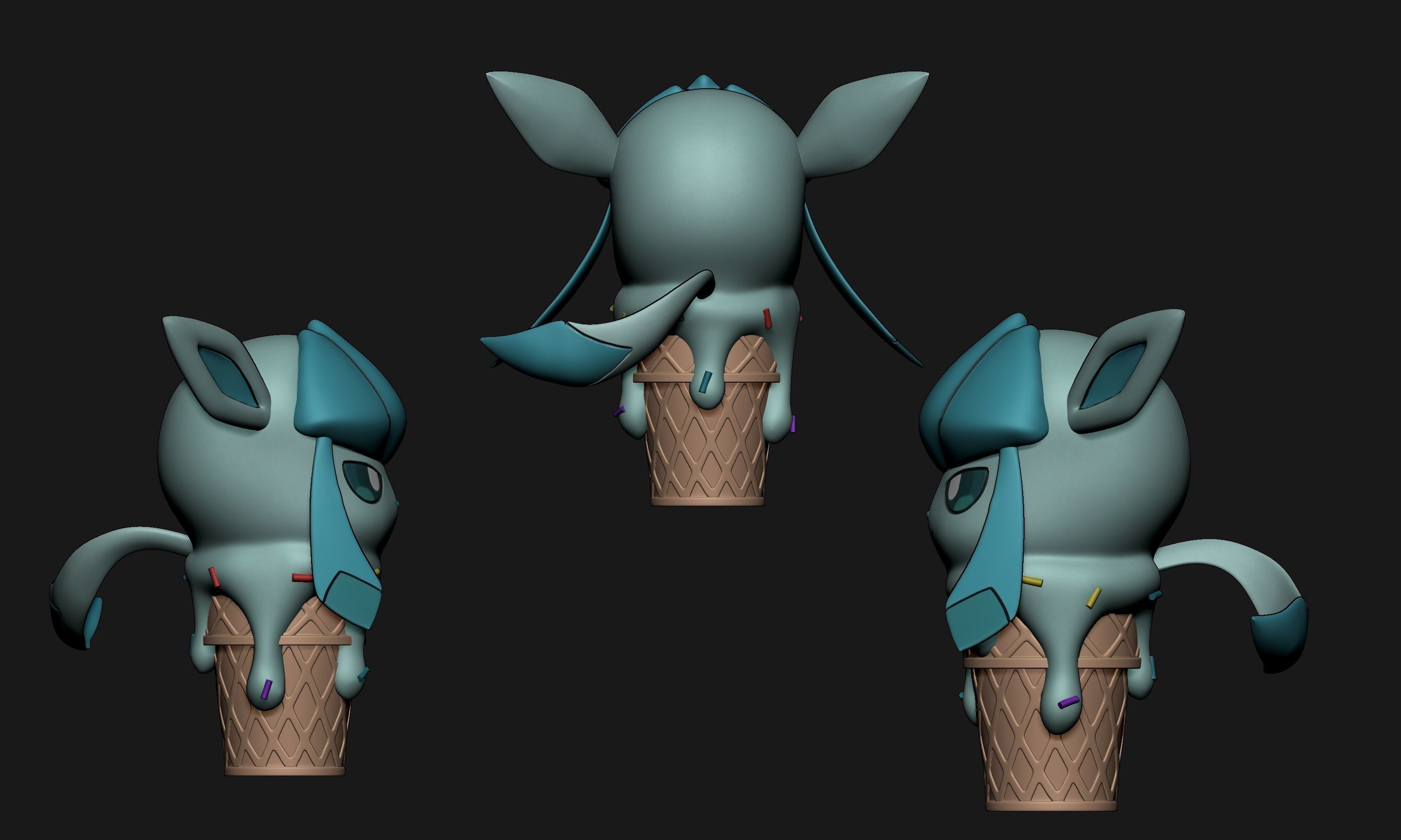 Pokemon - Ice Cream All Eeveelutions 3D print model_9