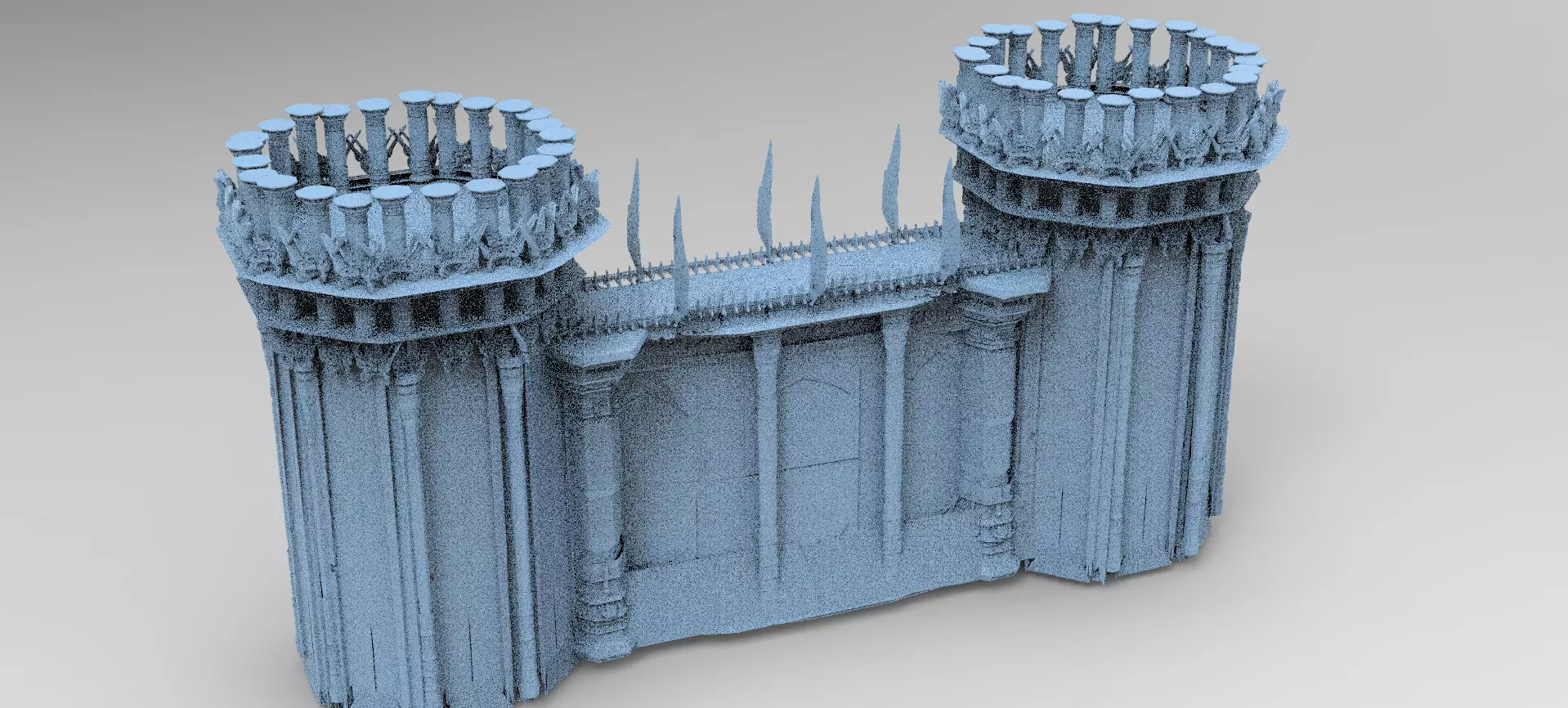 Ornate Elden Celtic Ring Bridge Towers Huge 3D model_0