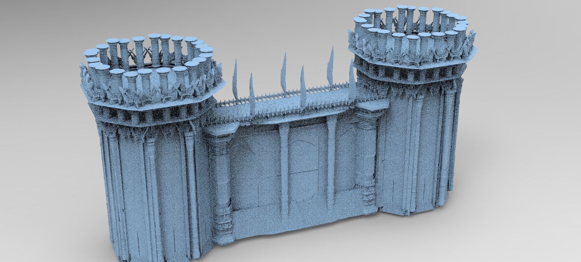 Ornate Elden Celtic Ring Bridge Towers Huge 3D model_1