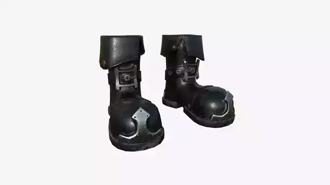 Medieval Boots A01 Full Black - Fantasy Character Design Low-poly 3D model