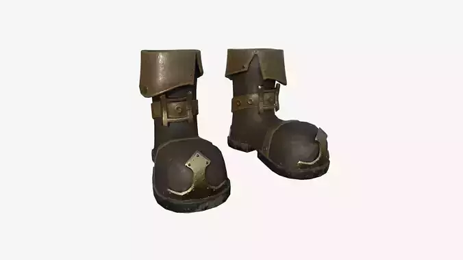 Medieval Boots A02 Brown Bronze - Fantasy Character Design Low-poly 3D model
