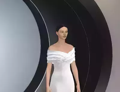 DRESS WEDDING FISH SKIRT BELT DETAIL DIOR CUP DEGAJE NECKLINE