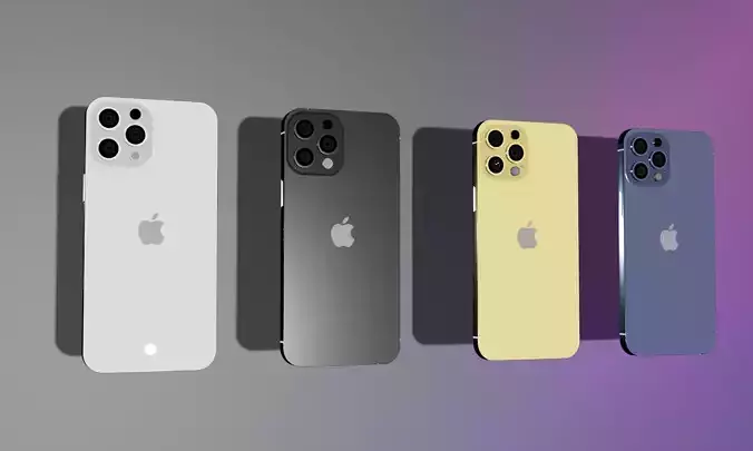 iPhone 12 pro max graphite 3D model Low-poly 3D model
