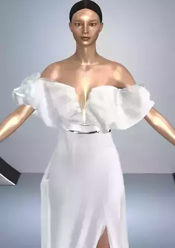 WEDDING BRIDE DRESS WATERMELON SLEVEE DEGAJE NECKLINE 