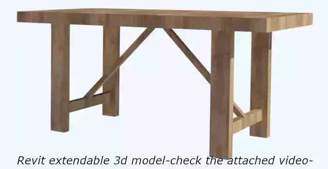 Cheltenham Trestle Dining Table 3D model