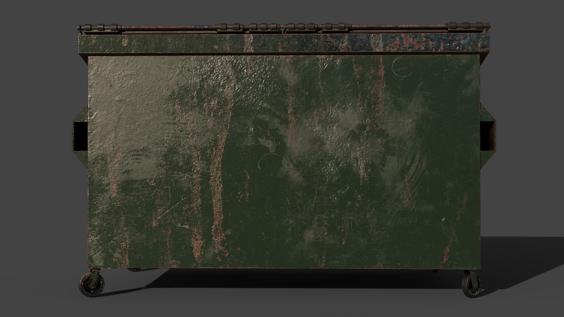 Industrial Garbage Dumpster Low-poly 3D model_9