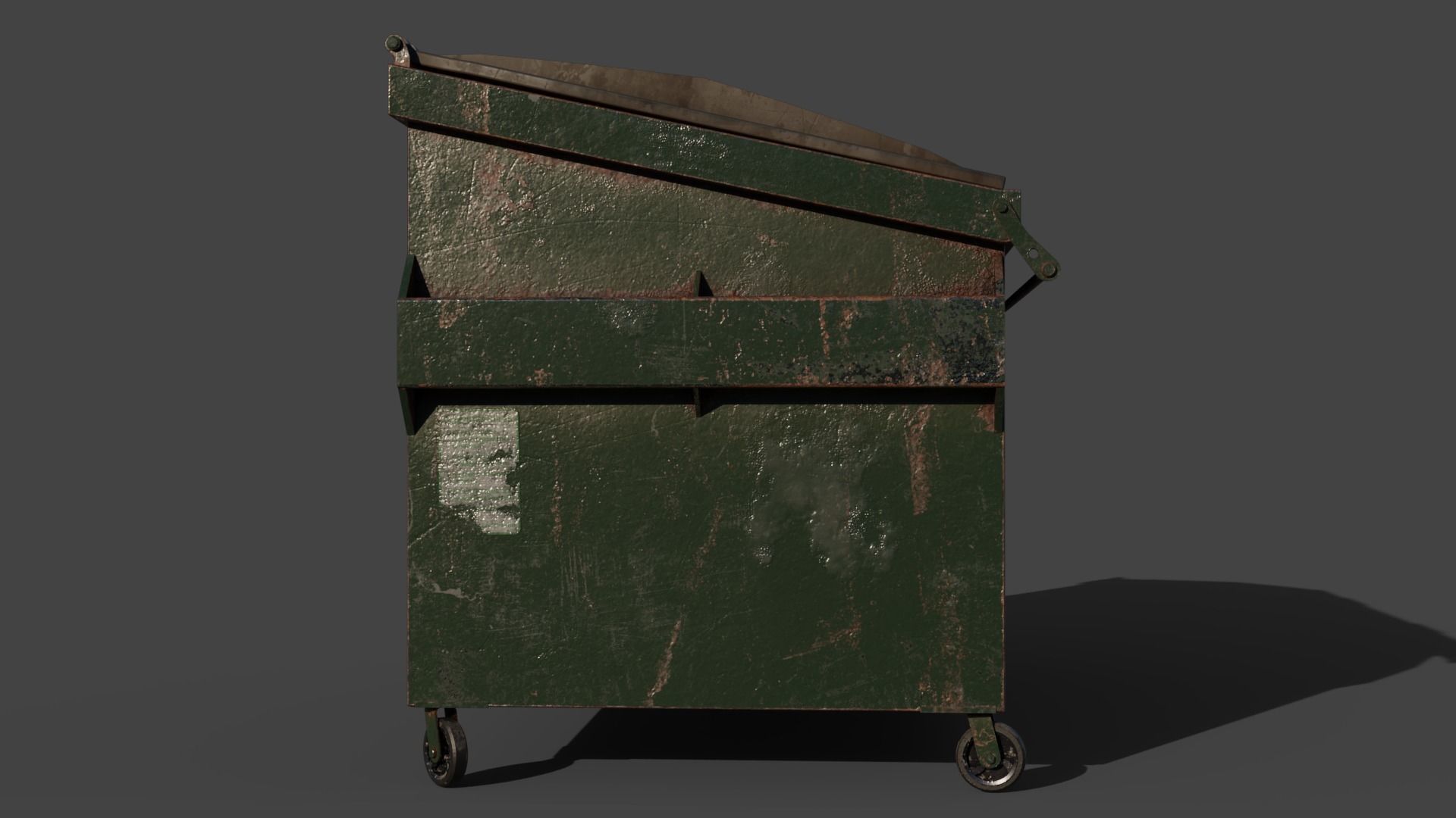 Industrial Garbage Dumpster Low-poly 3D model_7