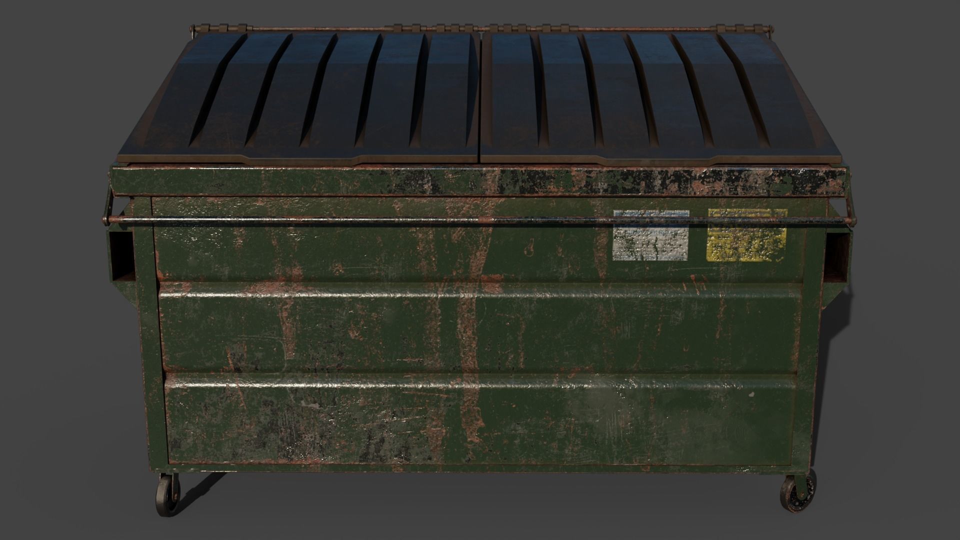 Industrial Garbage Dumpster Low-poly 3D model_6