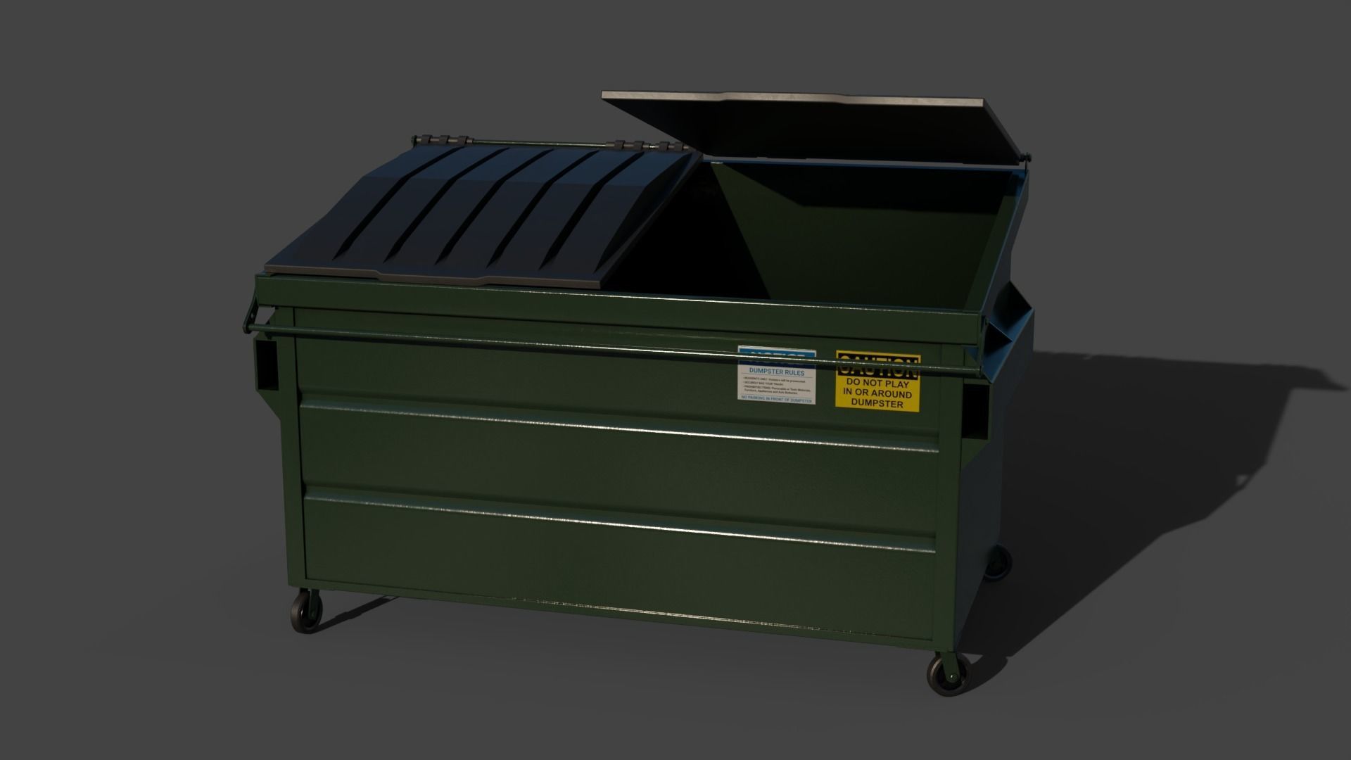 Industrial Garbage Dumpster Low-poly 3D model_17