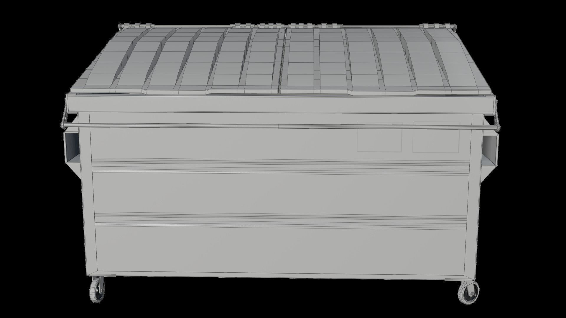 Industrial Garbage Dumpster Low-poly 3D model_19