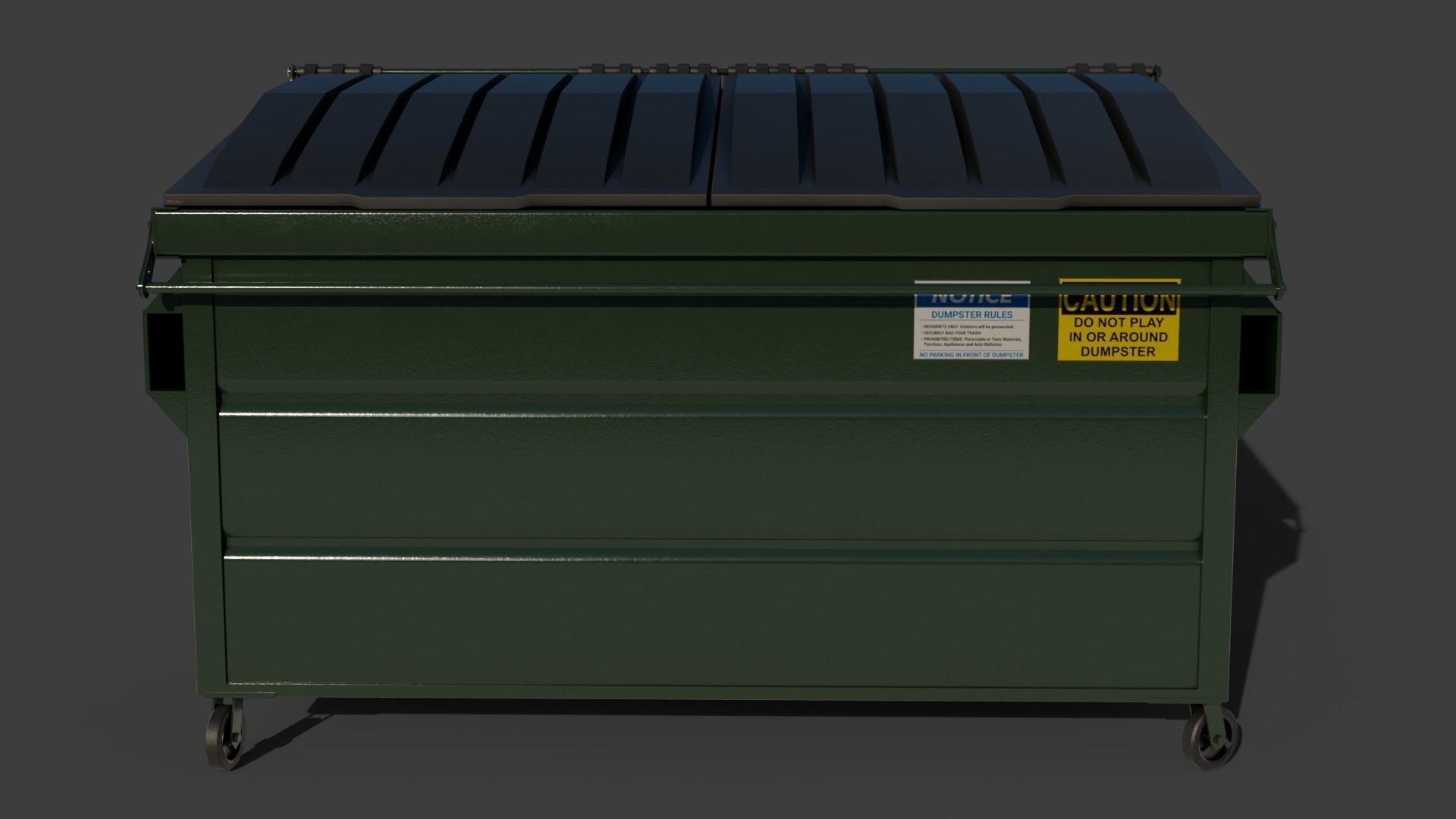 Industrial Garbage Dumpster Low-poly 3D model_11