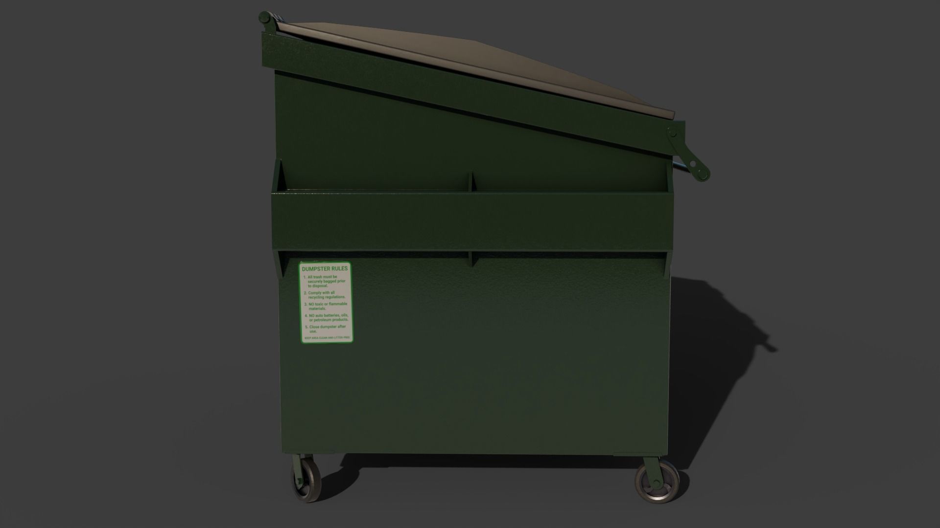 Industrial Garbage Dumpster Low-poly 3D model_12