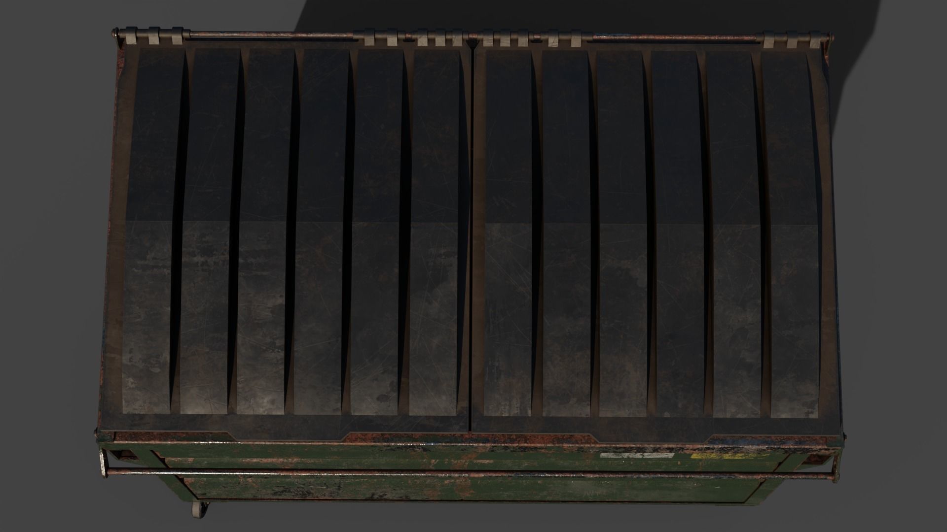 Industrial Garbage Dumpster Low-poly 3D model_10