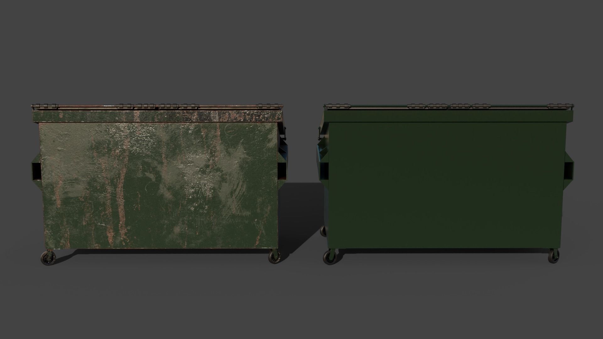 Industrial Garbage Dumpster Low-poly 3D model_3