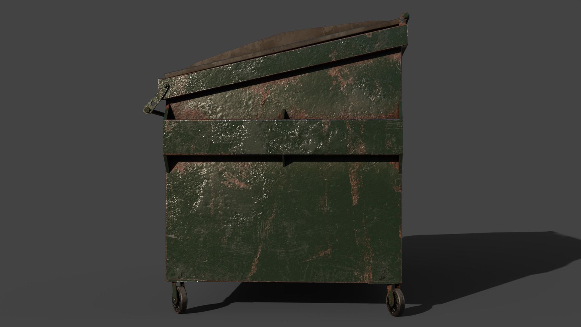 Industrial Garbage Dumpster Low-poly 3D model_8