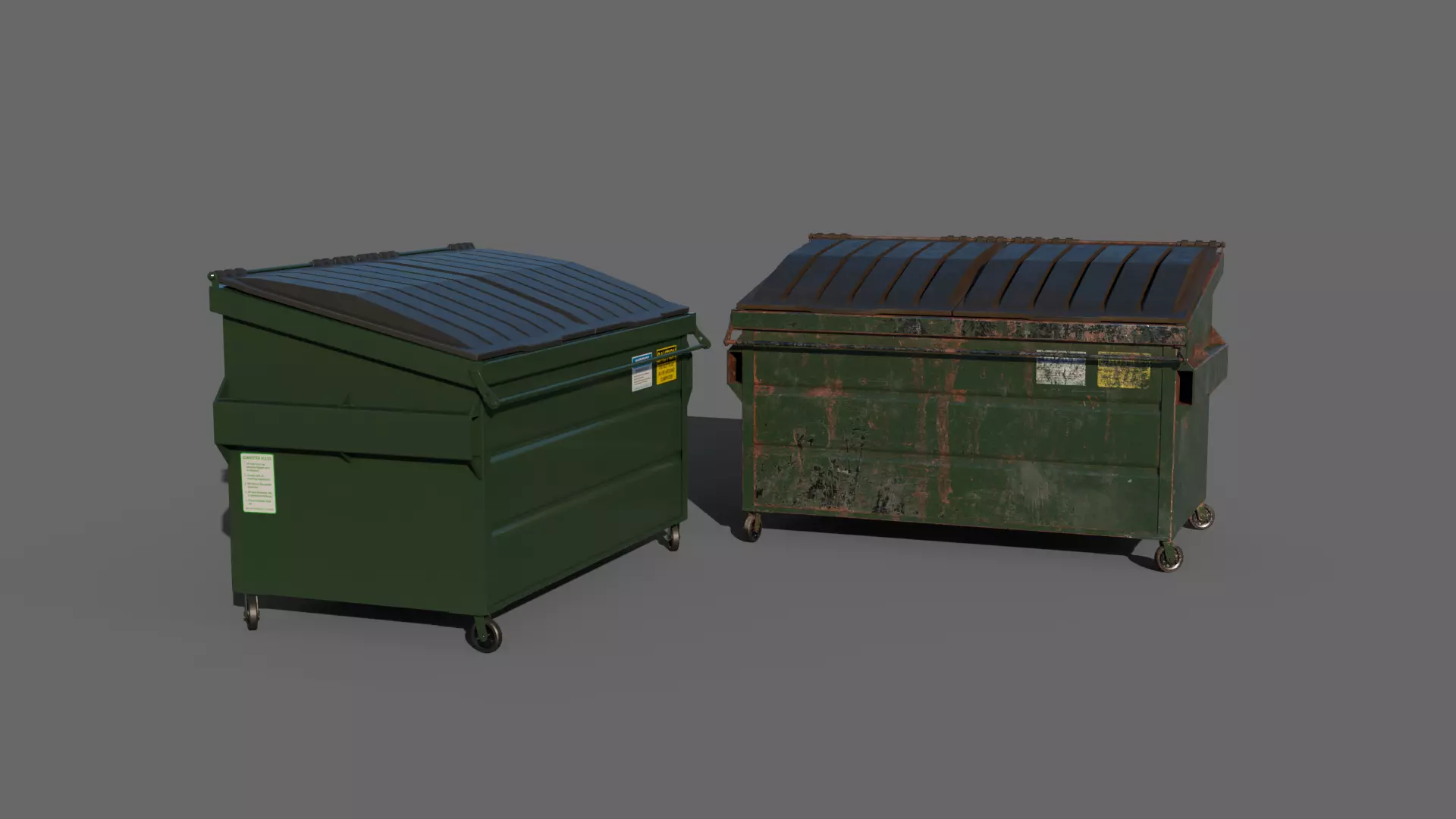 Industrial Garbage Dumpster Low-poly 3D model_0
