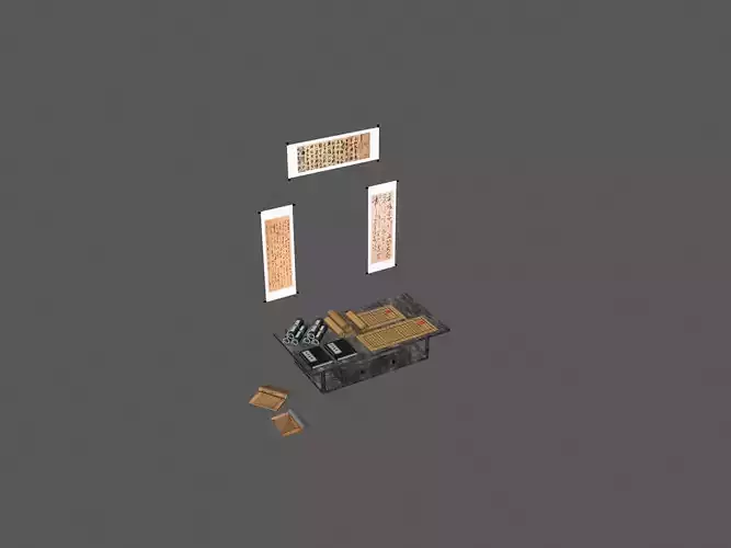 Ancient Chinese books wooden slips desk